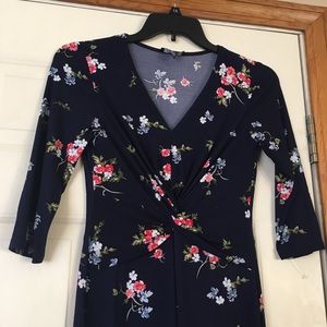 NWOT chaps blue flowered dress